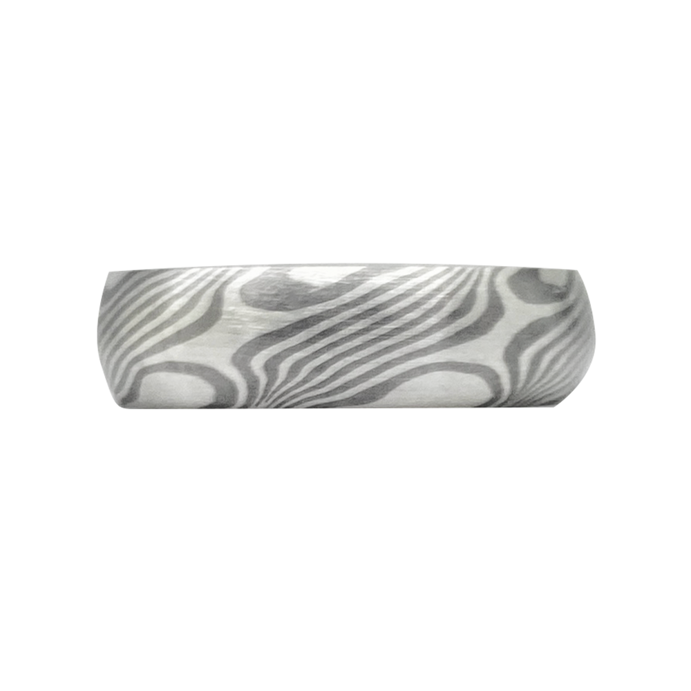 Mokume Gane "Ash" Silver Band, Size 10