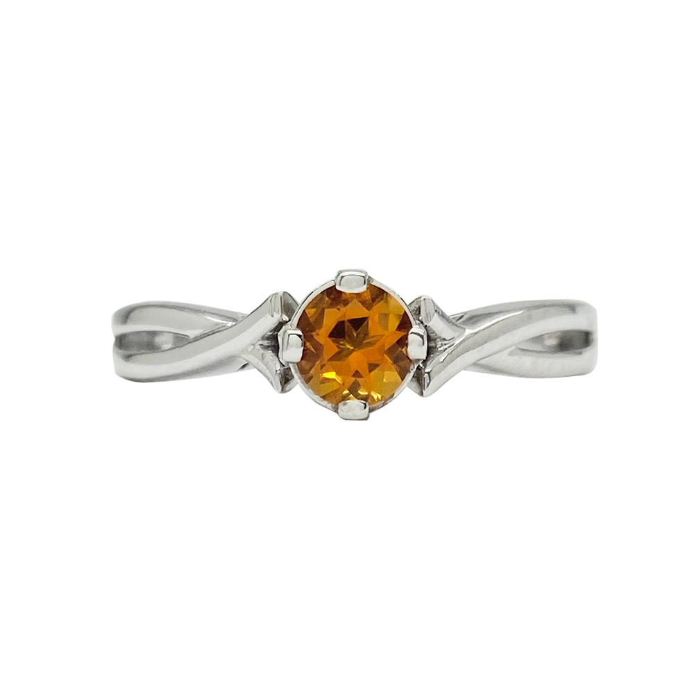 Golden Sapphire 14kt White Gold Ring .38ct