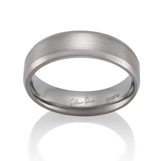 Palladium Beveled Edge Matte Center Band